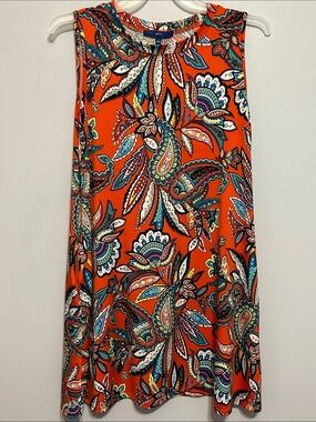 Paisley Print Tank Dress with Pockets